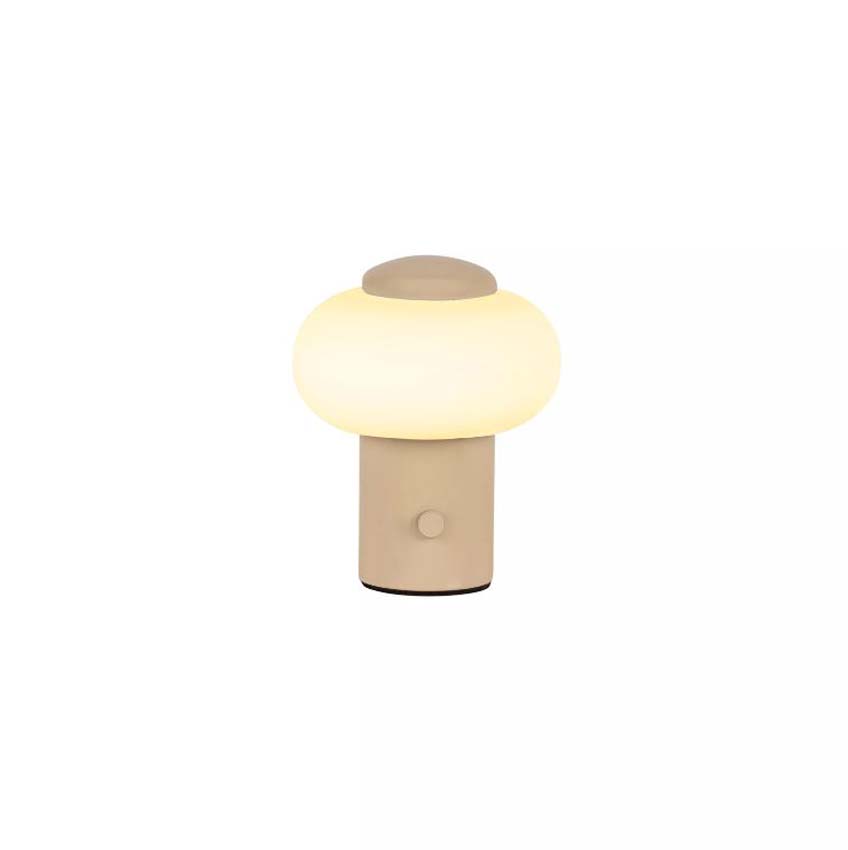 Lucide Essential Gustav - Lampe de table rechargeable - Batterie/Pile - Ø8cm - LED dimmable - 1x0,8W 2700K - Beige