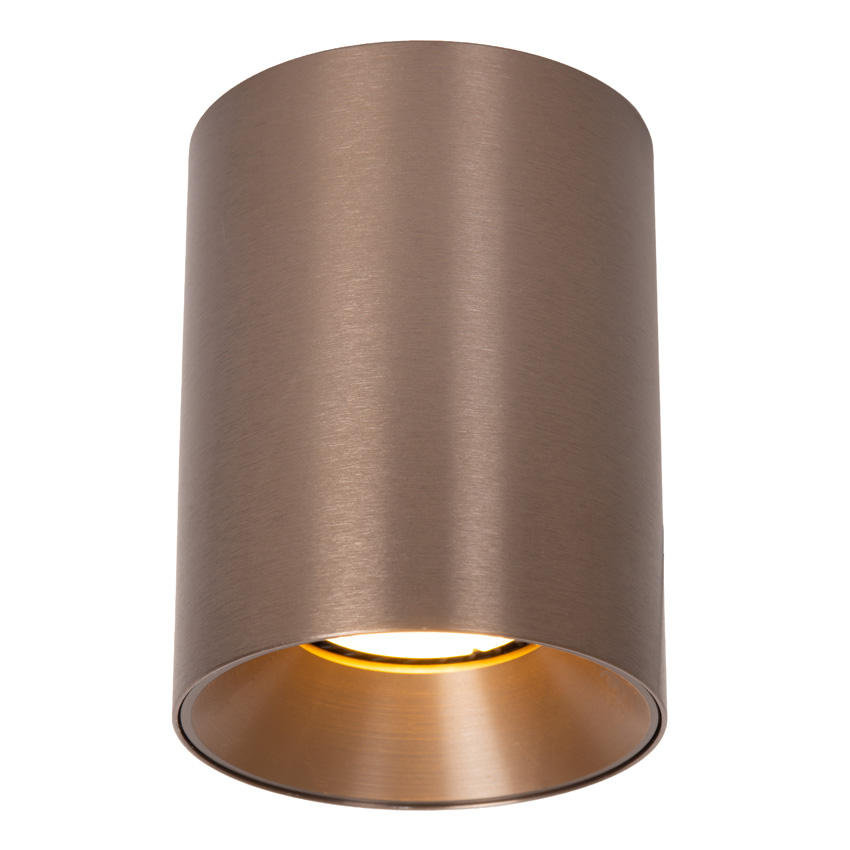 Lucide Essential Gerti - Plafondspot - Ø8cm - 1xGU10 (MR16) - Koffie