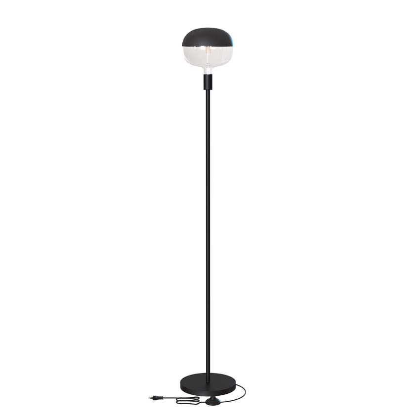 Lampadaire - Noir - H143cm - E27 - 1x60W