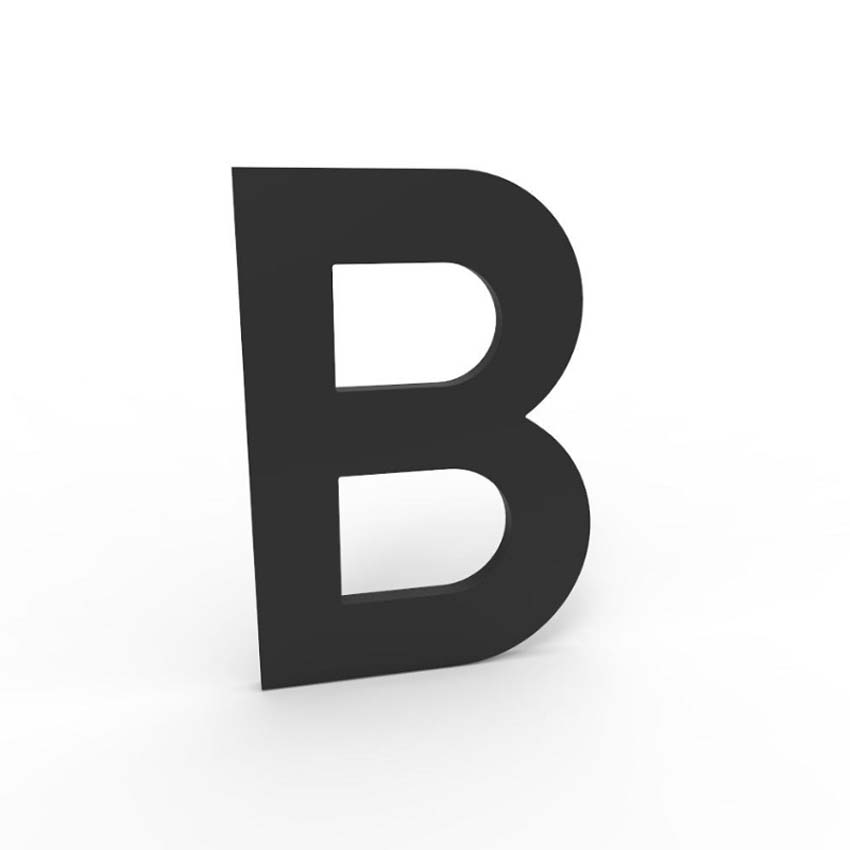 Numéro de maison B eSafe en aluminium noir 10cm / épaisseur 1,5mm