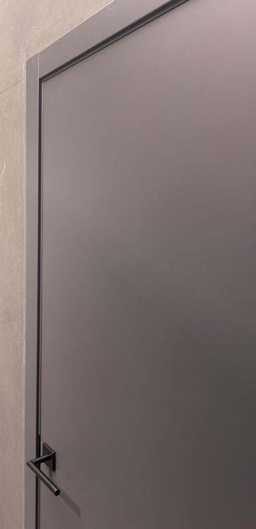 Porte intérieure complète Graphite 201,5x93cm avec âme en nid d'abeille réversible + ébrasement 16,5cm