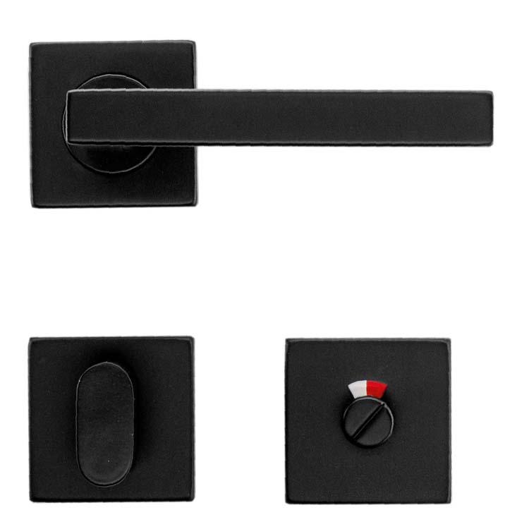 Deurkruk tivoli 16mm zwart met WC-slot