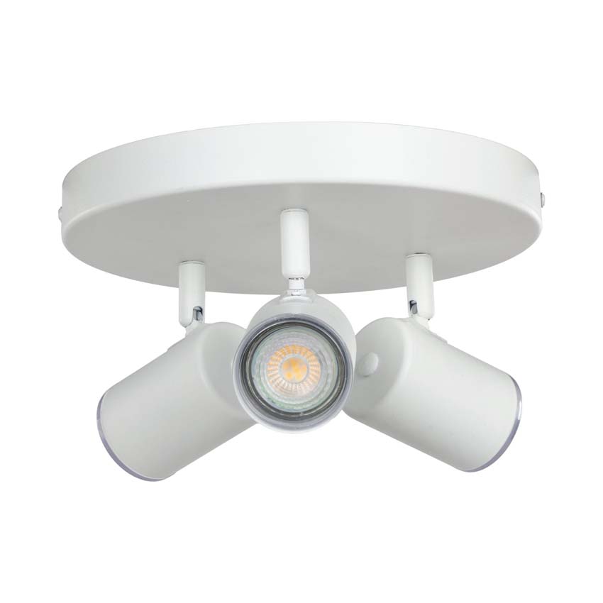 Spot en saillie - Blanc - Ø23xH11,5cm - Dimmable - GU10 - 3x5W - rond
