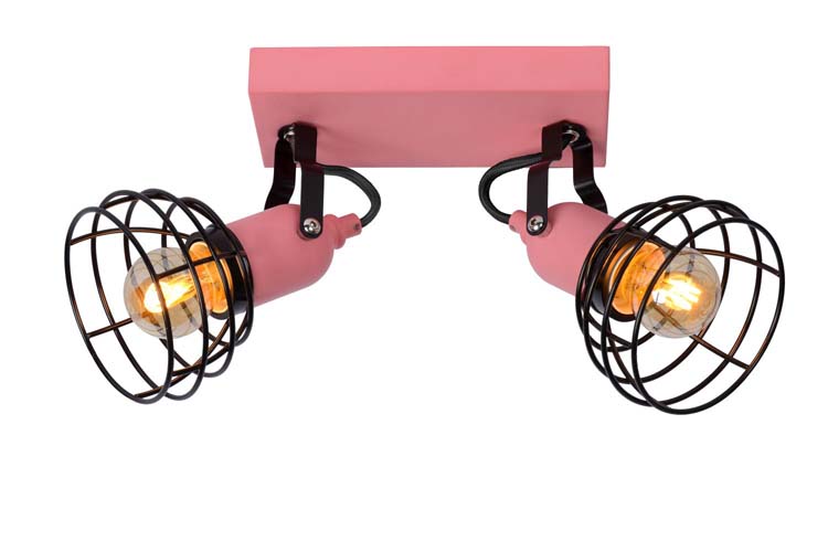 Lucide PAULIEN - Spot plafond Chambres d'enfant - 2xE27 - Rose