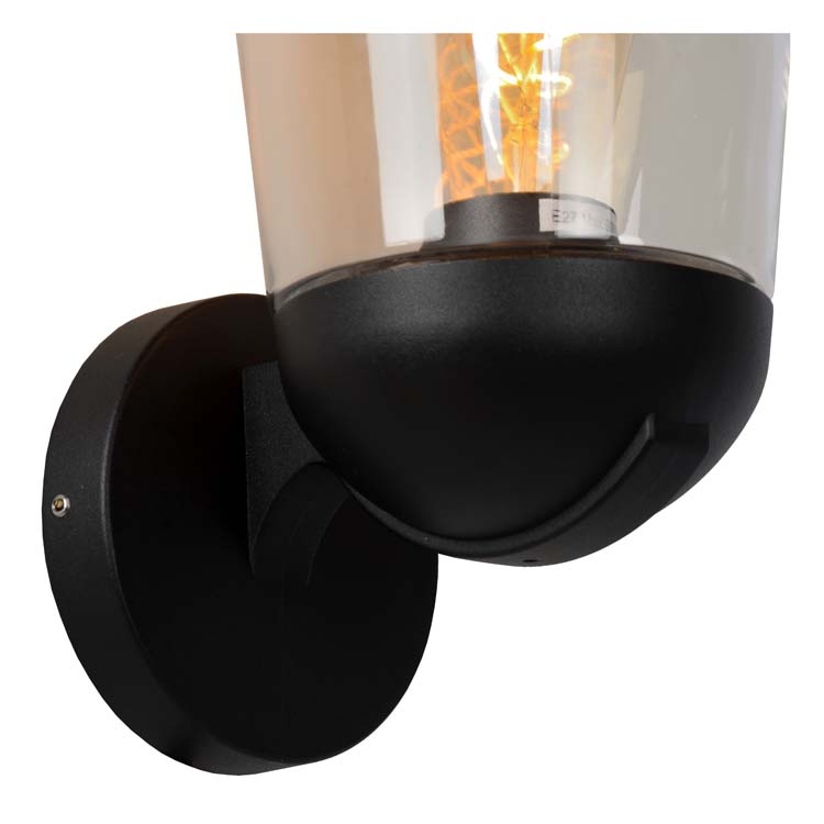 Lucide TULSA - Wandlamp Buiten - 1xE27 - IP44 - Zwart