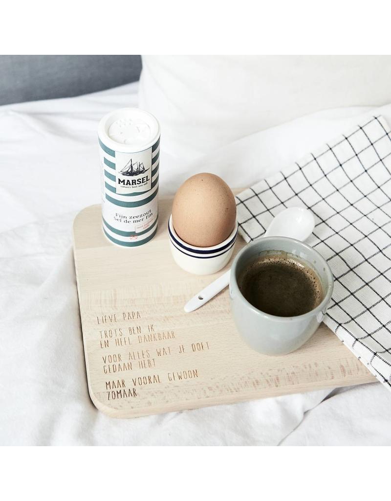 Assiette de petit déjeuner en bois "Lieve Papa"