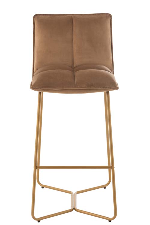 Tabouret de bar Pierre métal/textile beige 55 x 47 x 104 cm