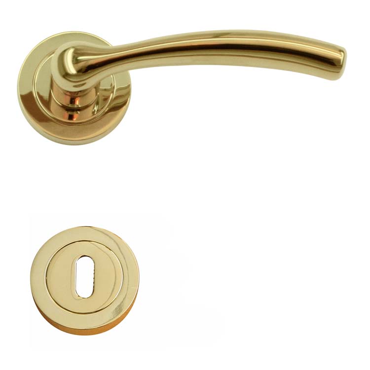 Poignée de porte pro napels titanium rosace barbe