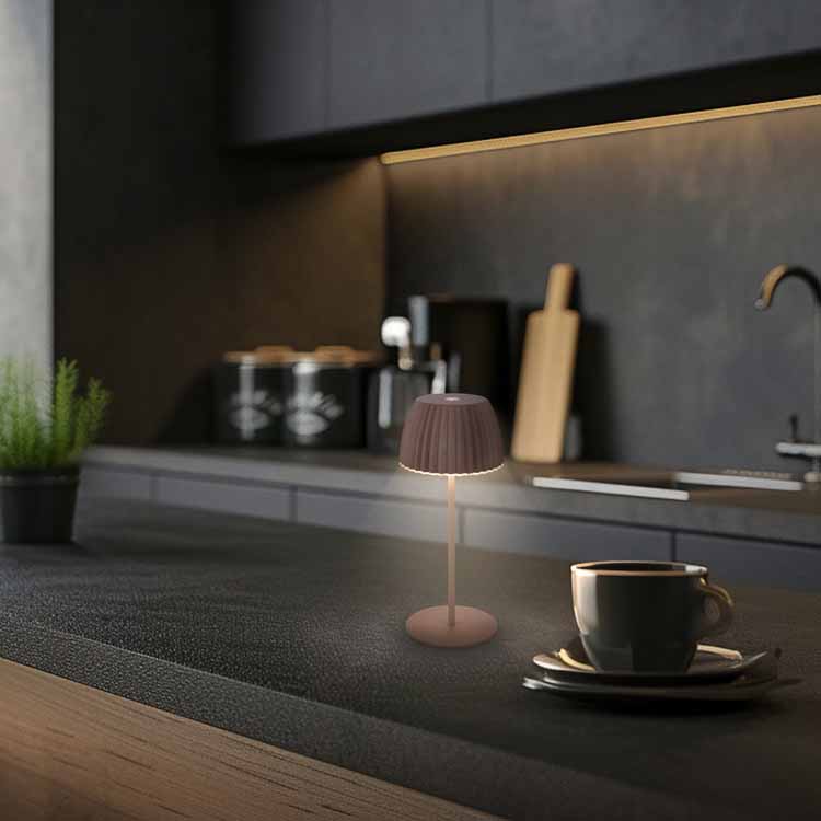 Tafellamp Elvoro - taupe - 20cm - dimbaar - LED - 1.5W - 2700K - IP44 - USB