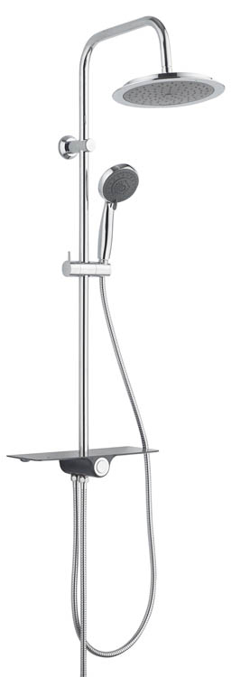 Set de douche avec planchet Ayse chrome-anthracite