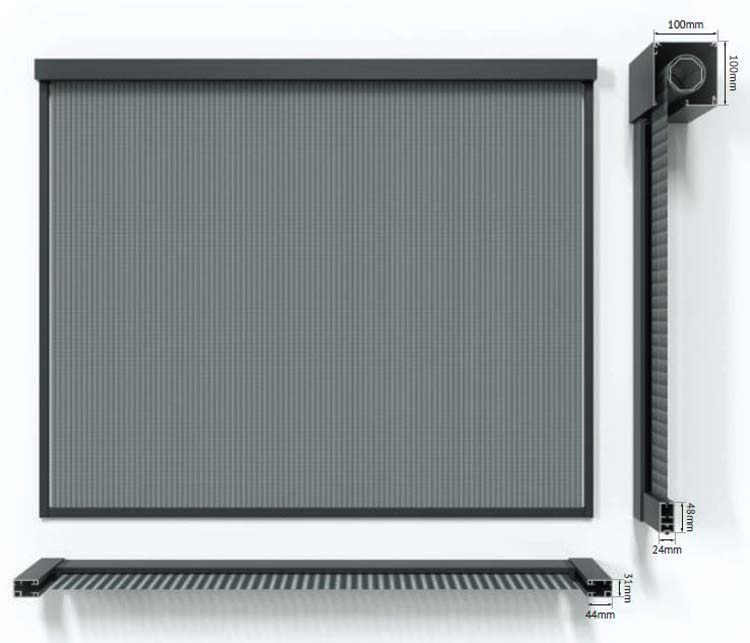 Screen anthracite pour pergola Solis B400x240cm