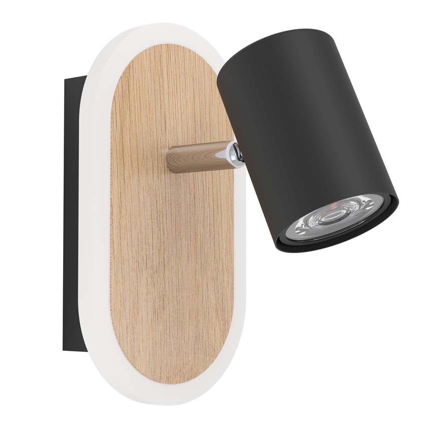 Applique murale - Noir/brun - 18x14x10cm - Dimmable - LED -  1x7W - 850lm - 3000K