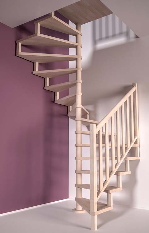 Rampe hêtre pour escalier à vis Arnstadt 140cm