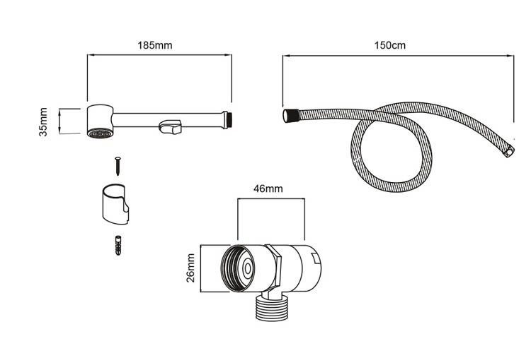 Douchette à main pour robinet de lavabo chrome Douchette à main pour robinet de lavabo chrome