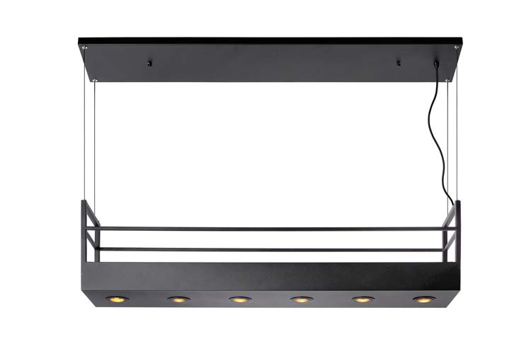 Hanglamp - zwart - 110x22x160cm - 6xGU10 - 35W