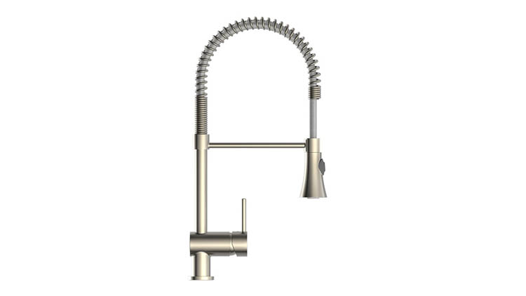Robinet de cuisine Charlotte inox-look spiraalveer