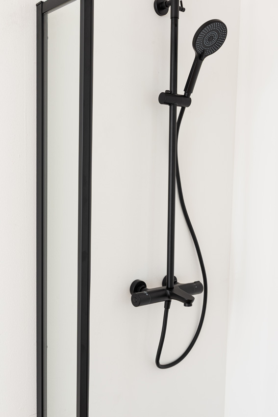 Douchehoek Ares mat zwart 90x90x190cm