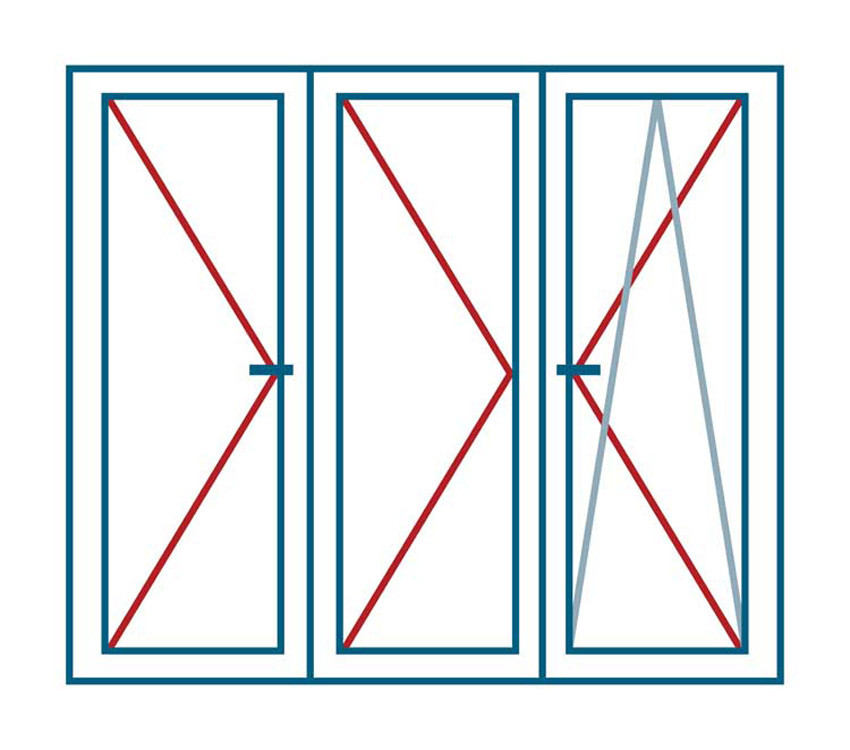 3-VL draaikiepraam pvc Deceuninck Elegant antra/wit B1800xH1200 mm