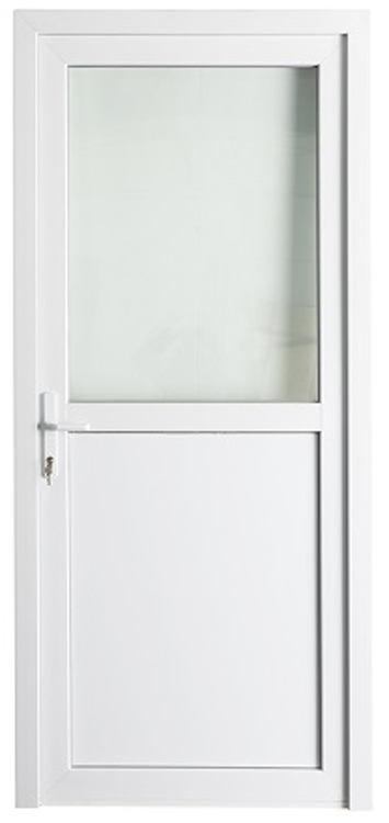 Porte extérieure Demi-vitrée pvc blanc Gauche vitrage clair 980x2180mm