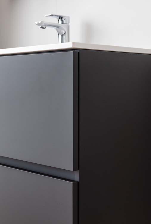Meuble salle de bain Puro noir mat 900mm lavabo brillant Meuble salle de bain Puro noir mat 900mm lavabo brillant