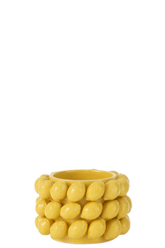 Pot de fleurs Tutty citrons jaune 15cm