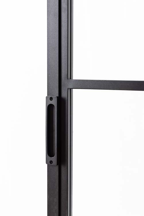 Complete enkele stalen schuifdeur Tyra 8R 93x213,4cm + rail zwart