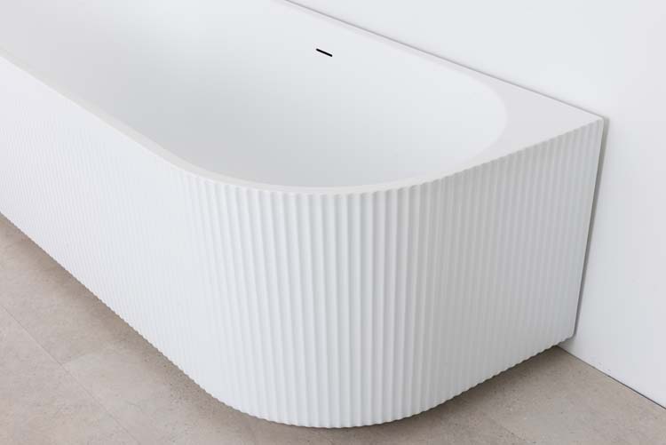Baignoire d'angle Chris mat blanc nervurée gauche 170x80cm