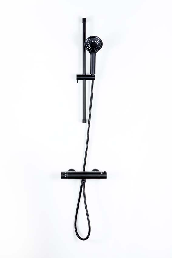 Doucheset Hurricane thermostatisch met cooltouch zwart