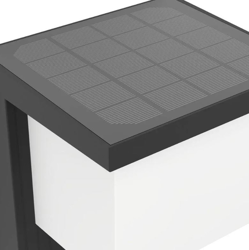 Applique murale - noir - 14x12x15cm - LED - 1x7W - 3000K - Solaire avec détecteur de mouvement