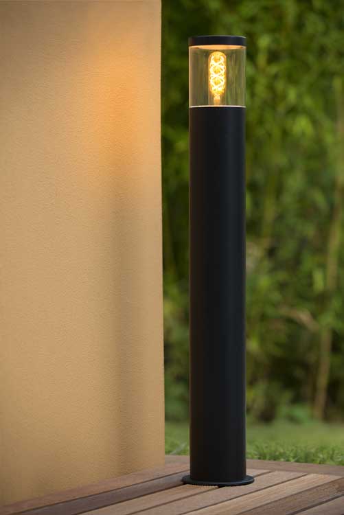 Lucide FEDOR - Sokkellamp Buiten - H79.5cm - E27 - IP44 - Zwart