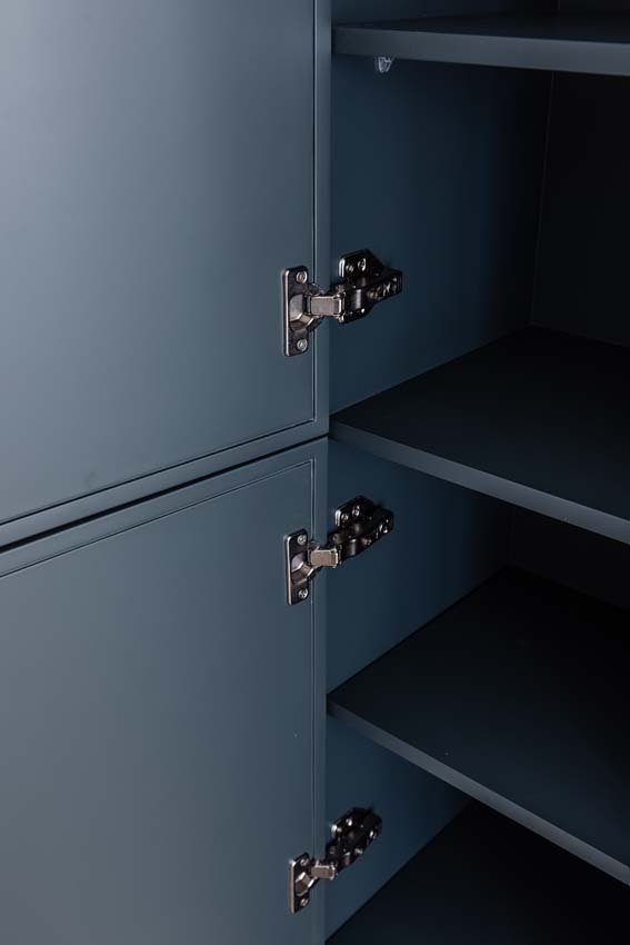 Meuble de salle de bains Fara anthracite sur pied avec lavabo double effet marbre carrara 140cm