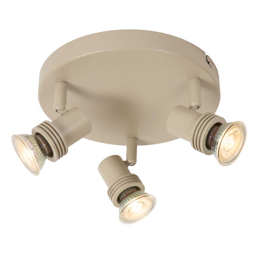 Lucide Kianti - Spot de plafond - Ø15cm - 2xGU10 - Taupe