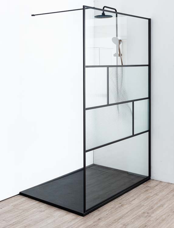 Receveur de douche Moana SMC noir mat aspect ardoise 140x90cm