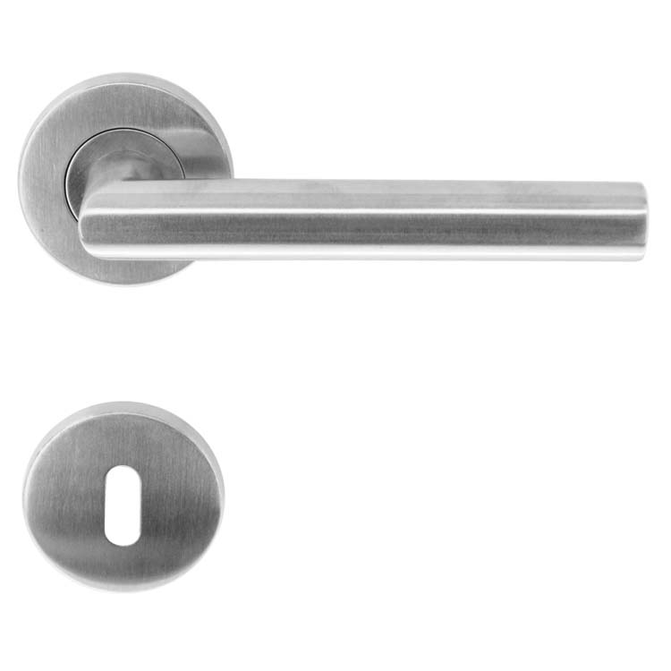 Poignée de porte rolluik belluno 19mm inox plus rosace barbe