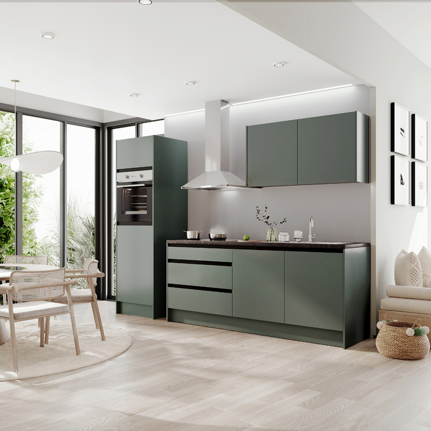 Keuken Berlin groen 273cm - zonder toestellen