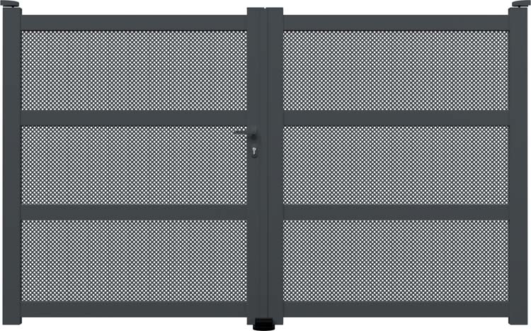 Portail battant Montera alu anthracite sur mesure gauche