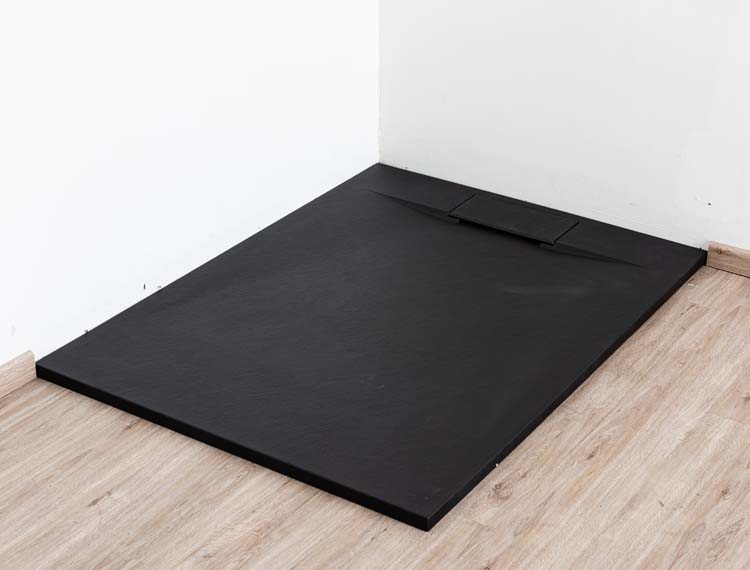 Receveur de douche Miro SMC noir mat aspect ardoise 120x90cm