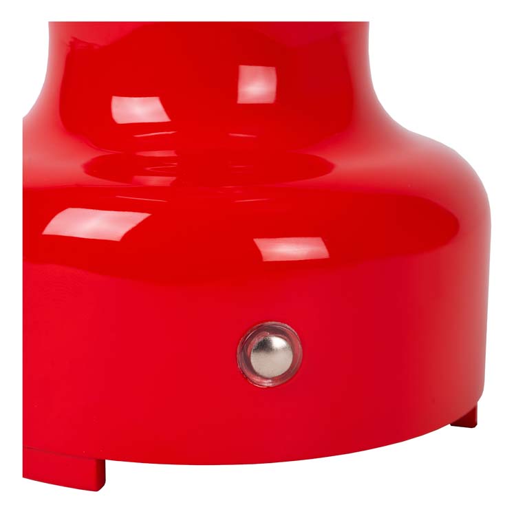 Lucide JASON - Oplaadbare Tafellamp - Accu/Batterij - LED Dimb. - 1x2W 3000K - 3 StepDim - Rood