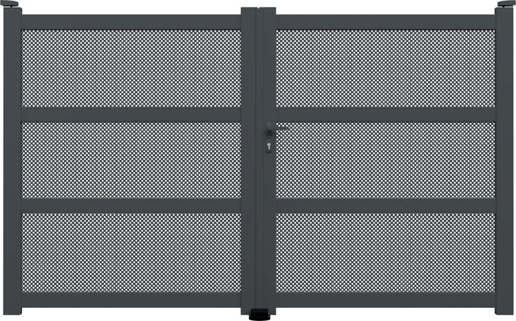 Portail battant Montera alu anthracite sur mesure droit