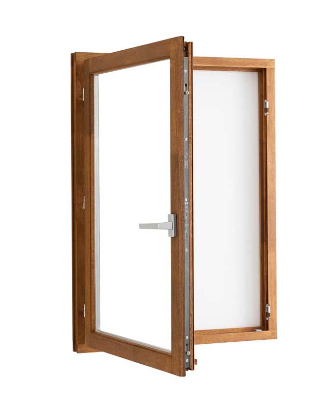 Fenêtre battant bois Meranti Trae 1 vantail 55mm naturel 1000x1200mm G