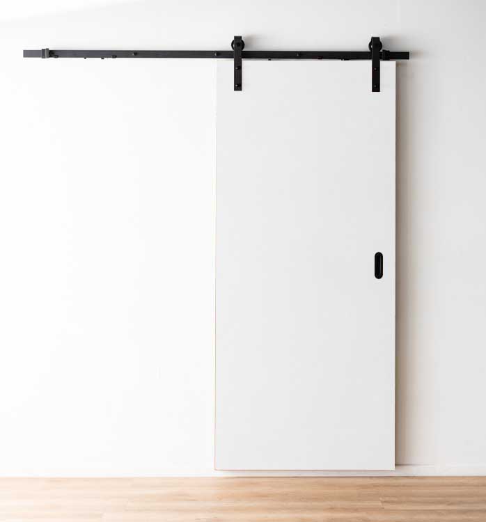 Complete enkele schuifdeur Karolien wit 93x211,5cm + rail robust zwart