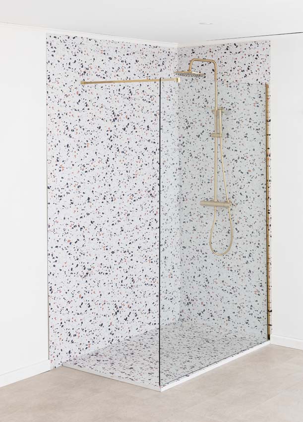 Panneau de douche Milo Slate aspect terrazzo 91,4x243,8c