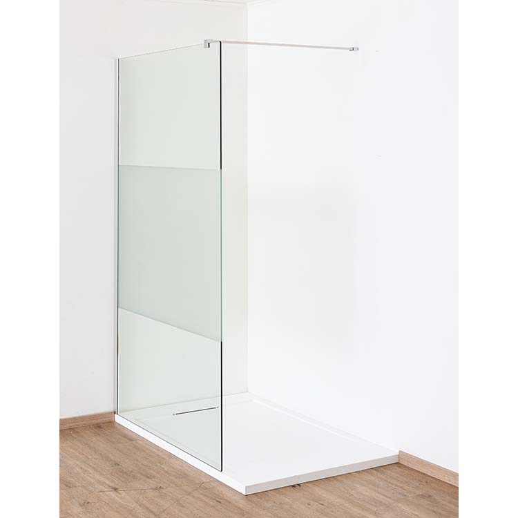 Inloopdouche Anais verzuurd glas met chroom profielset 137x200cm