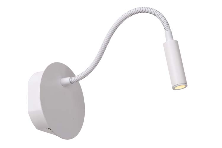 Lampe de lit/Applique - blanc - Ø11cm - LED 1x2W - 3000K - magnétique - rechargeable