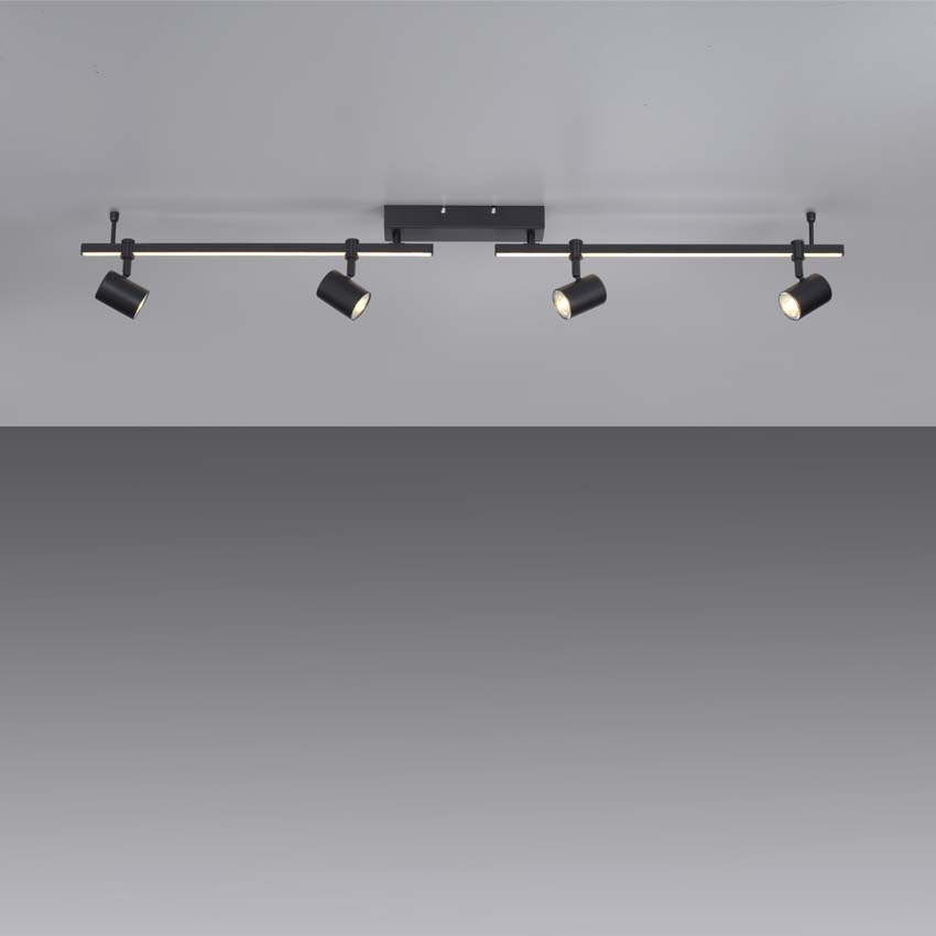 Plafonnier - Noir - 123x18x101cm - GU10 - 4x4,5W - 3000K