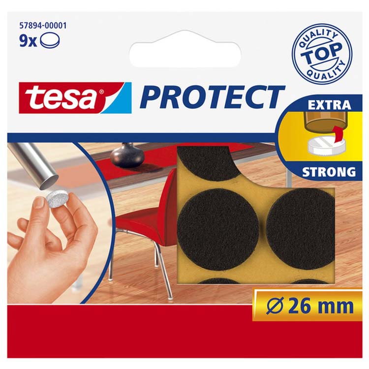 Feutre protecteur Tesa rond marron 26mm