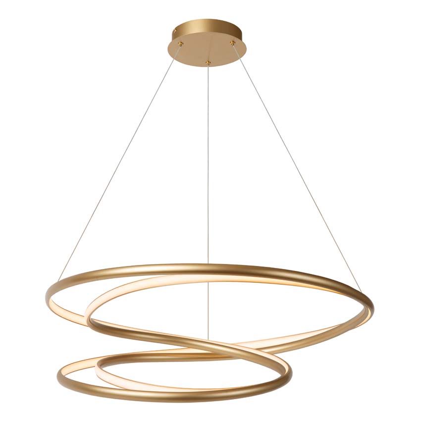 Lucide Premium Sardana - Plafonnier - LED dimmable - 1x54W 2700K - Or mat / Laiton