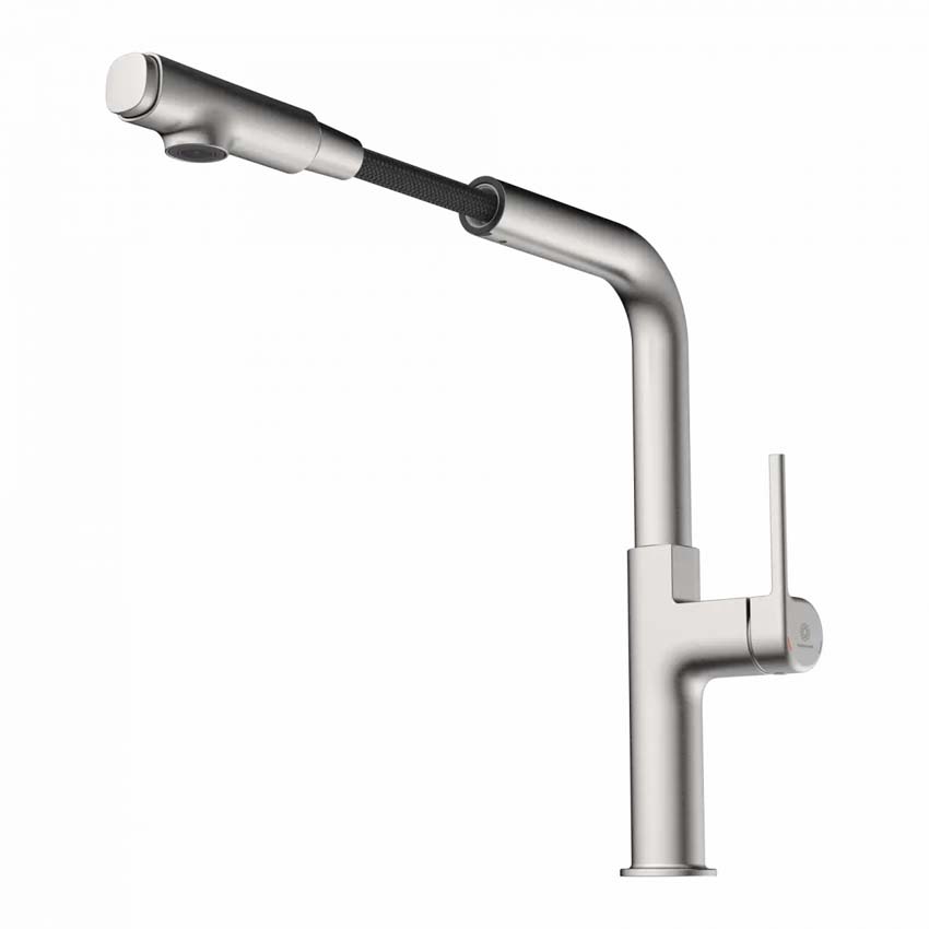 Robinet de cuisine Wasserwerk WK 11 aspect inox avec bec extractible