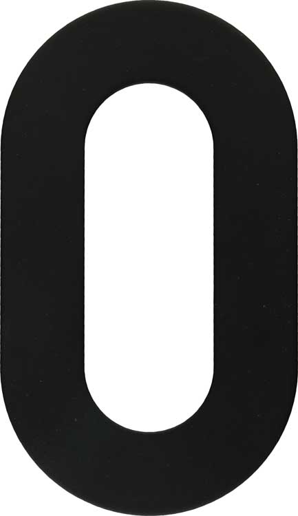 Numéro de maison 0 en inox noir 13 cm