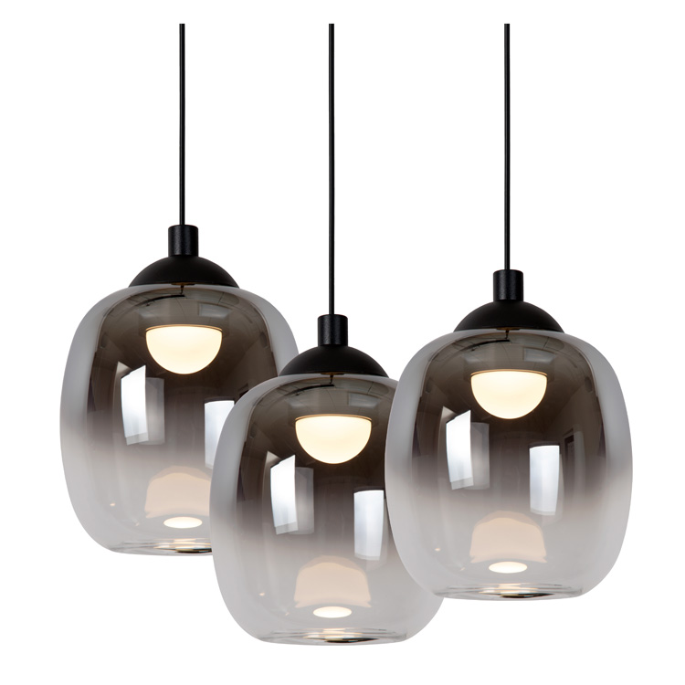 Hanglamp - zwart - dimbaar - LED 5x5,7W - 3000K